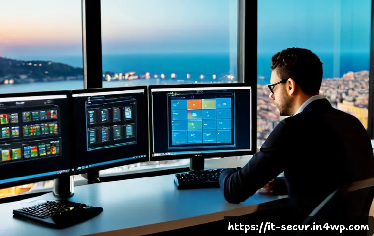 Home 12 컨테이너 배포 후 보안 점검 방법 - Photorealistic cybersecurity engineer in a modern Italian office reviewing a newly deployed containe...